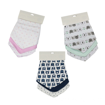 3-Pack Printed &Embroidery Baby Bibs, 100% Cotton